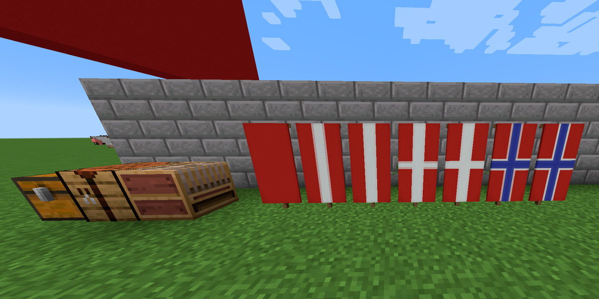 Norwegian flag in Minecraft