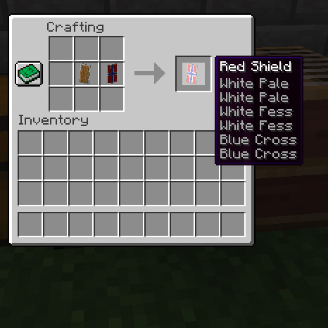 How to put a banner on a shield in the crafting table in Minecraft