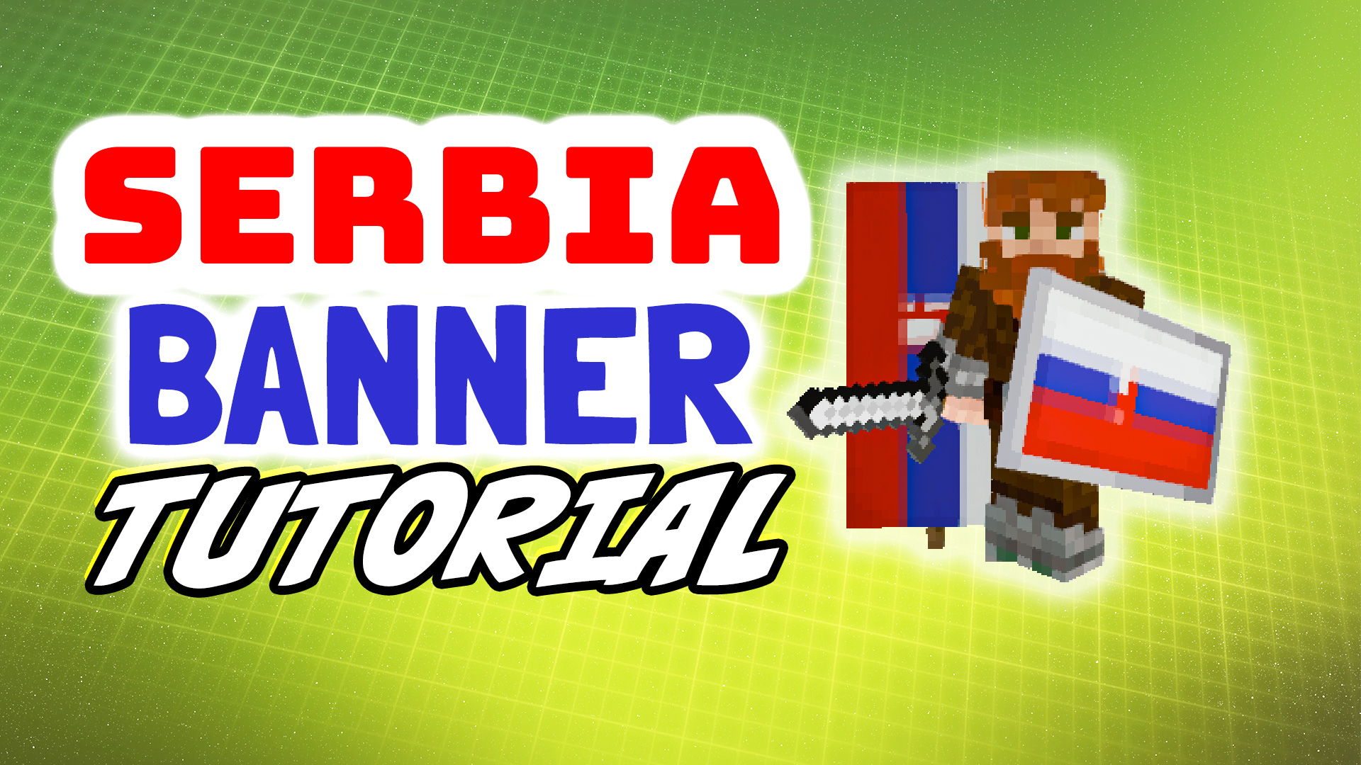 Minecraft Serbia flag banner tutorial