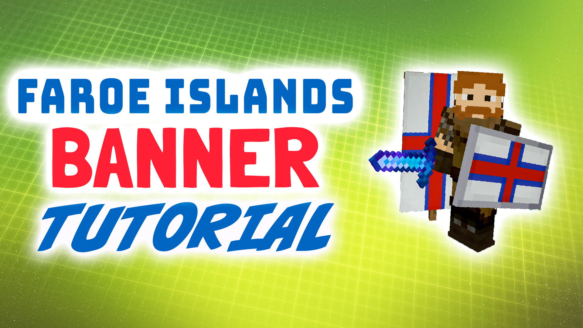 Minecraft Faroe Islands flag banner tutorial