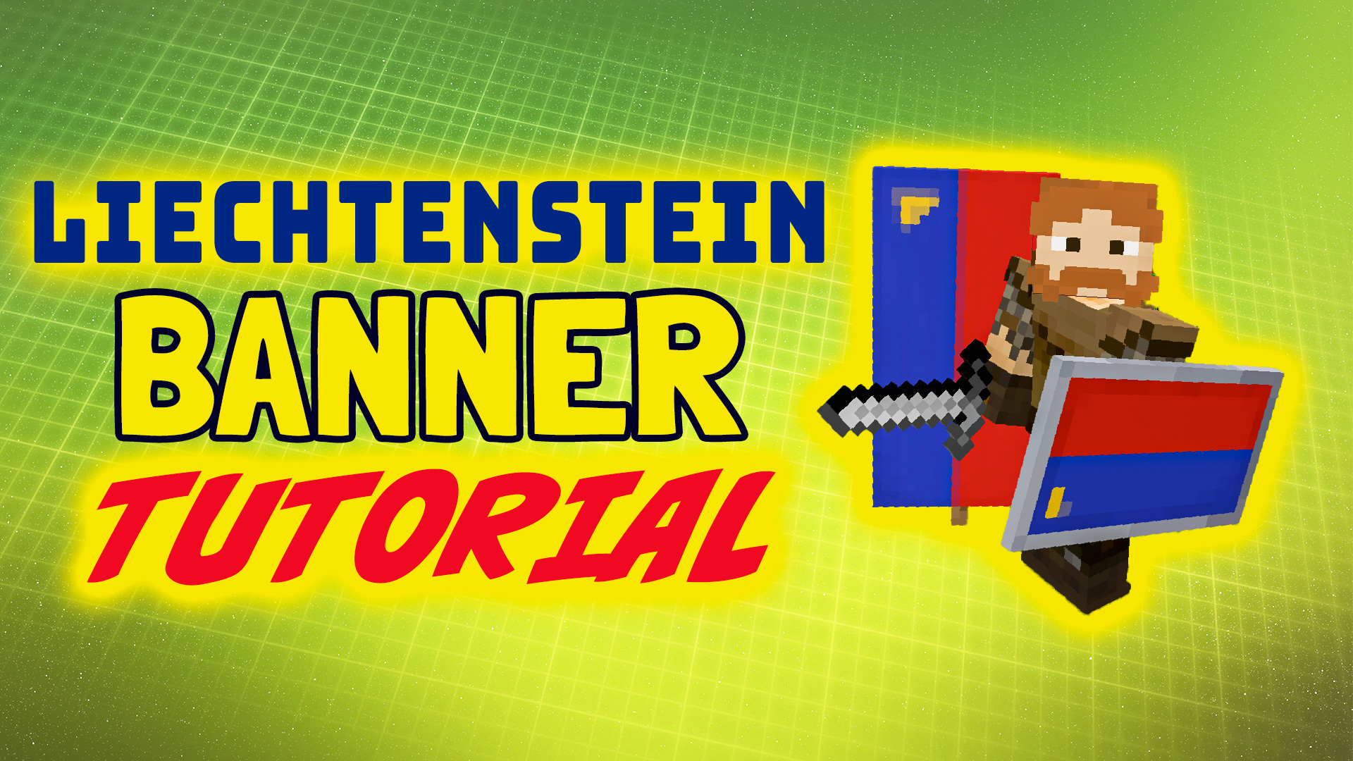 Minecraft Liechtenstein flag banner tutorial