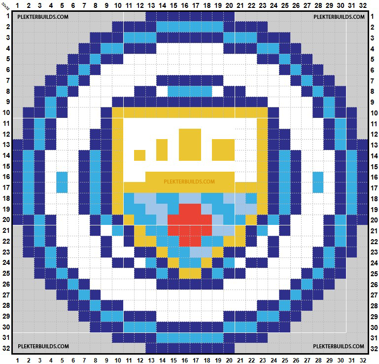 Manchester City 32 x 32 blocks logo pattern for Minecraft