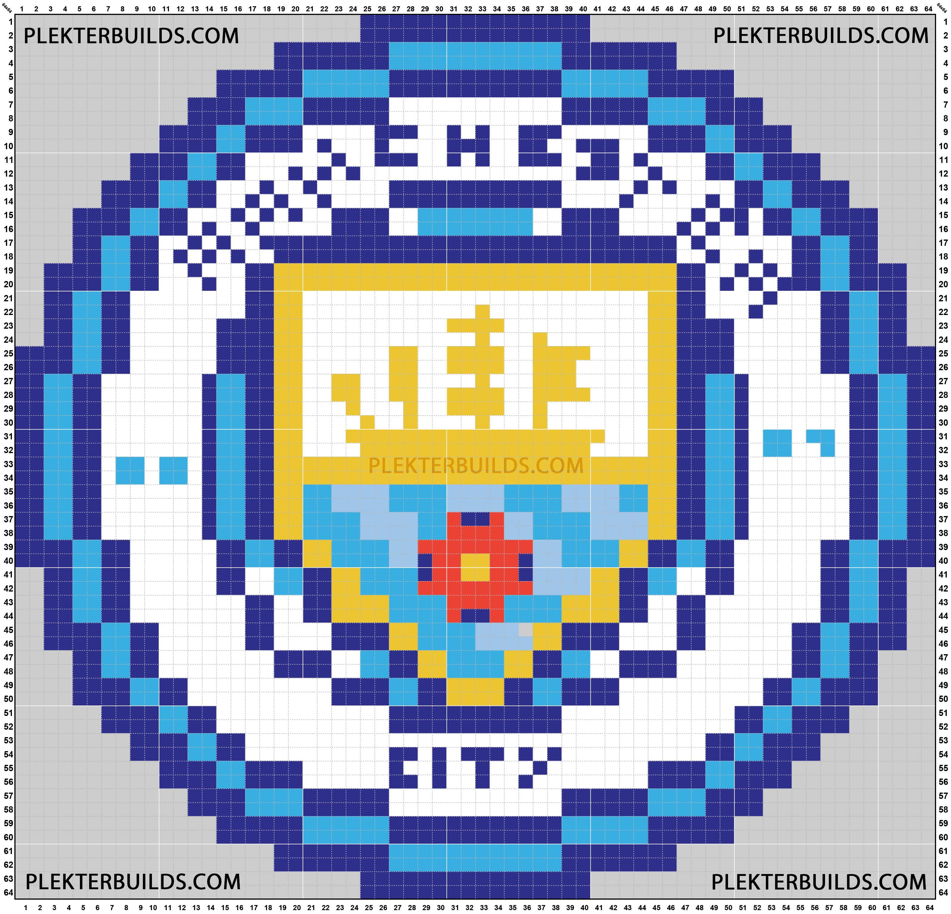 Manchester City logo for Minecraft 64 x 64 blocks pattern