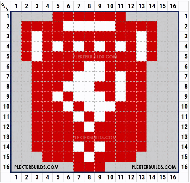 Twente logo pattern for 16 x 16 pixel art Minecraft statue by Plekterbuilds