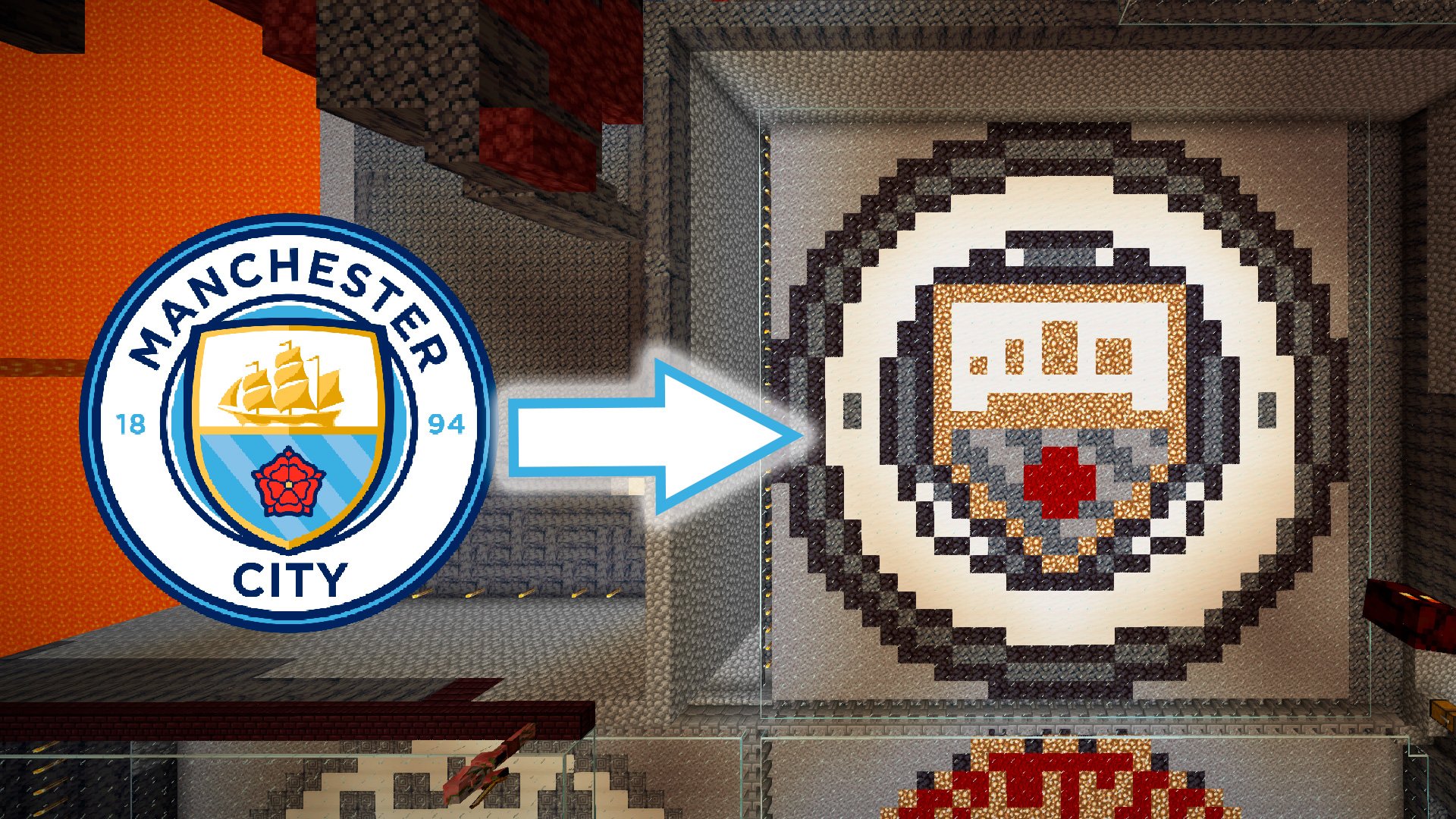 Manchester City Logo Build in Minecraft: Nether Edition