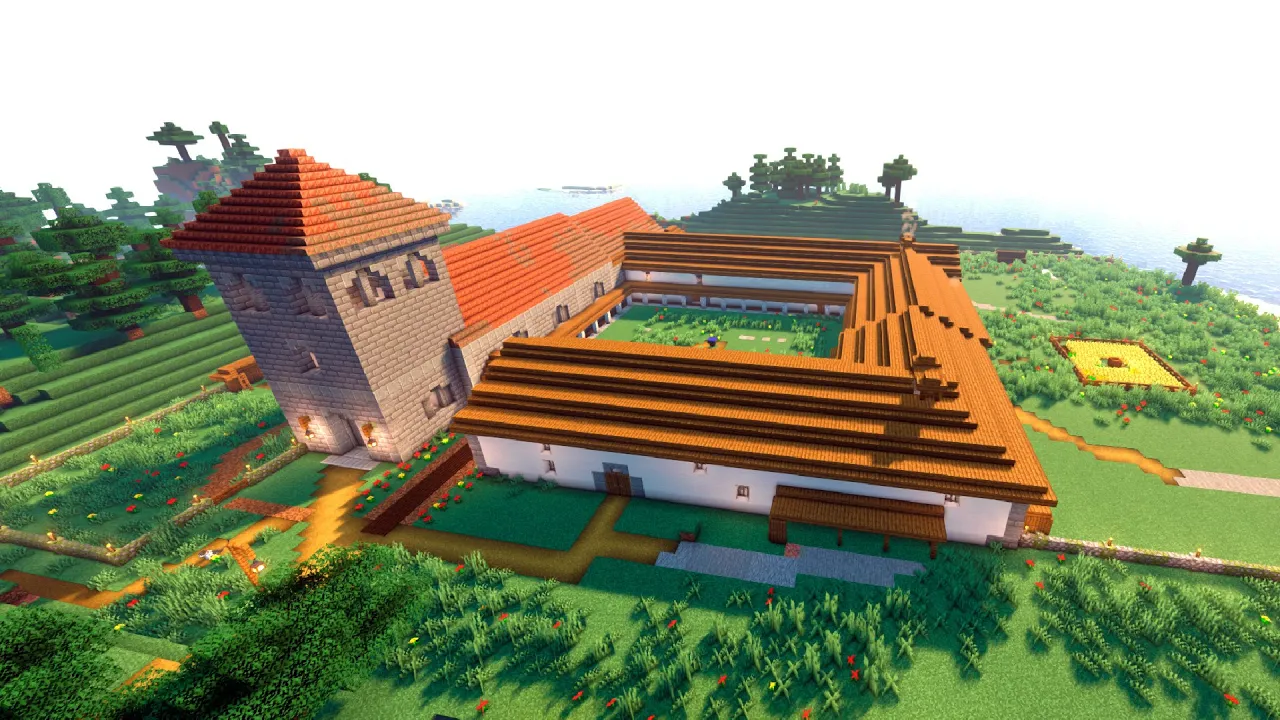 Nonneseter Abbey (Nonneseter kloster) as it will look when build in Minecraft.